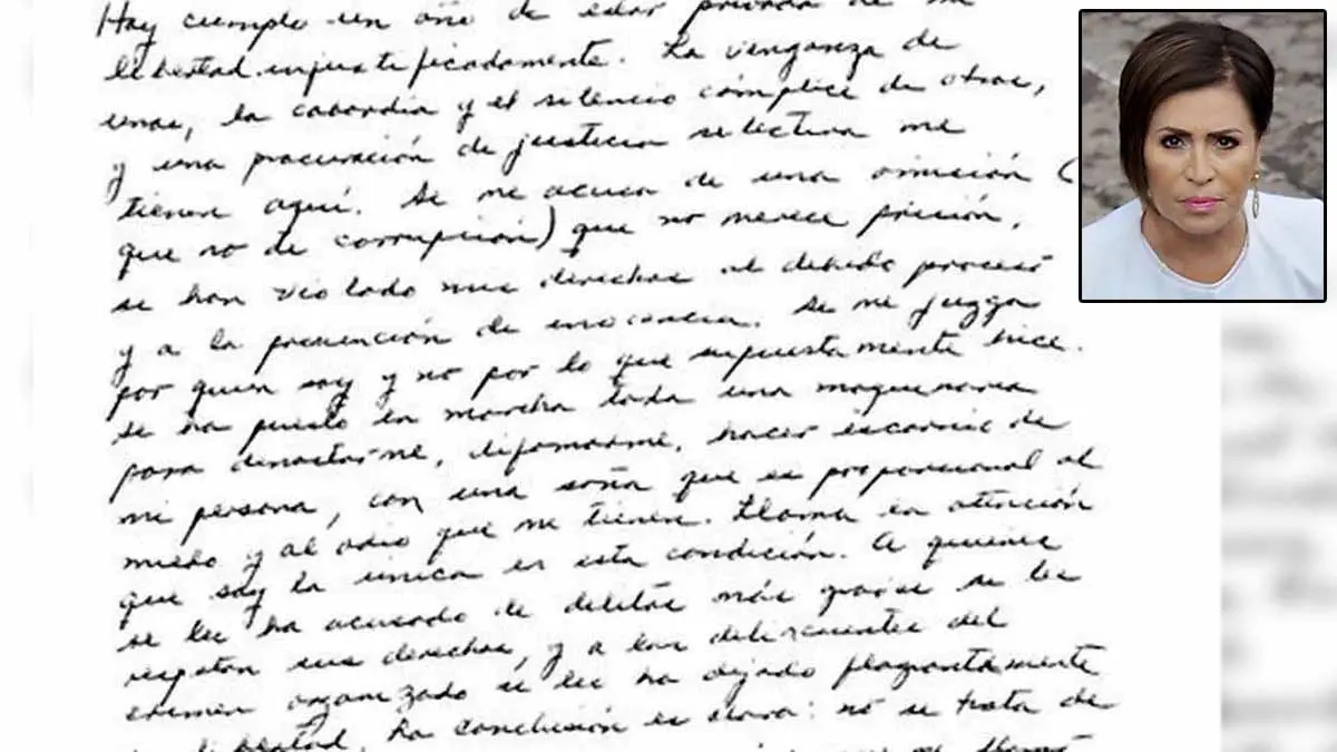 Un año ya de Rosario Robles en prisión y expone en una carta su injusticia