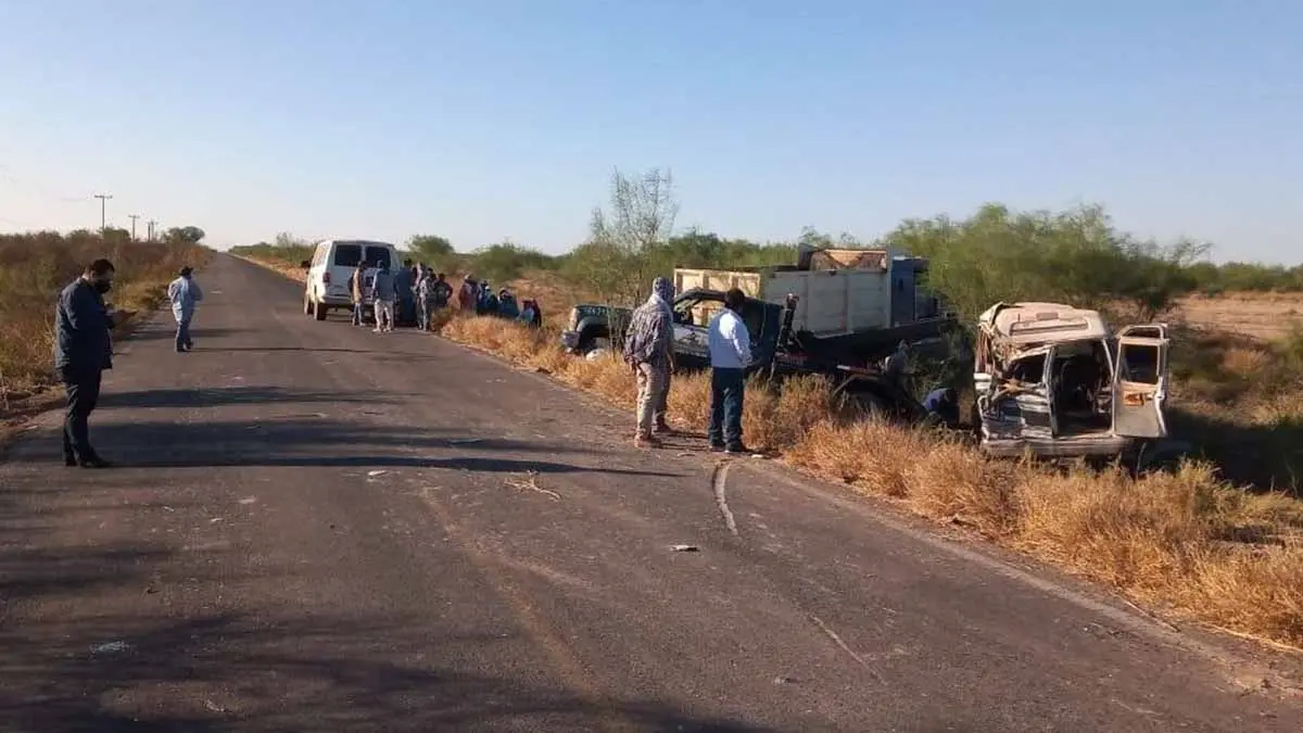 Jornaleros de la Costa de Hermosillo sufren lesiones graves tras impacto de dompe.