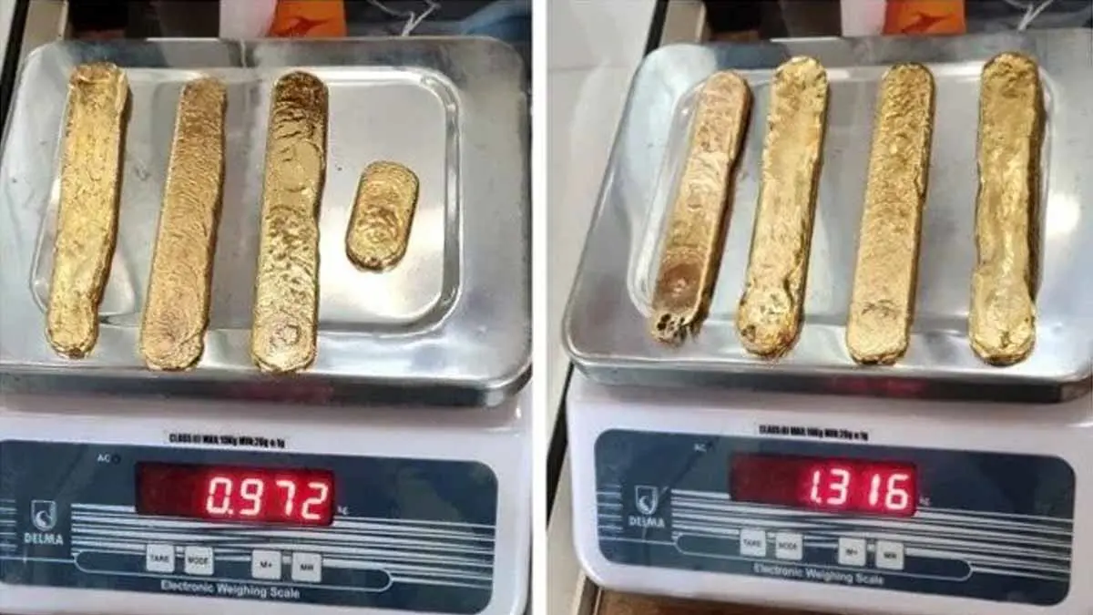 Caminar raro lo delata: llevaba metidos en el cuerpo 1.4 kilos de oro