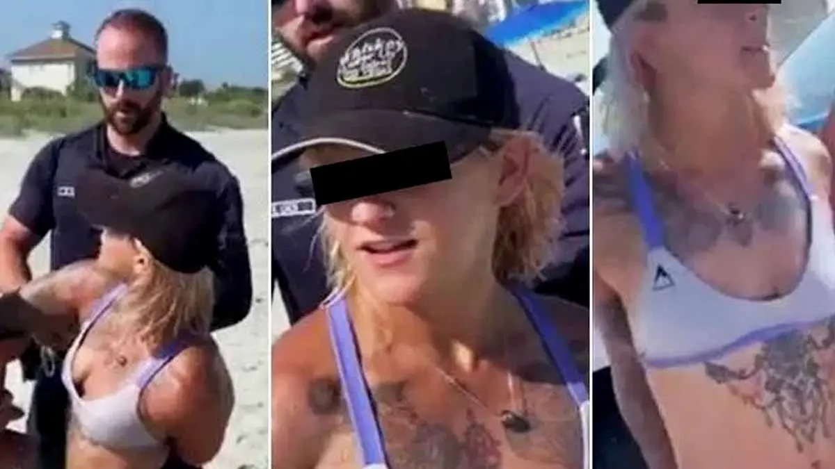 VIDEO: Arrestan a mujer por pasearse en tanga en la playa