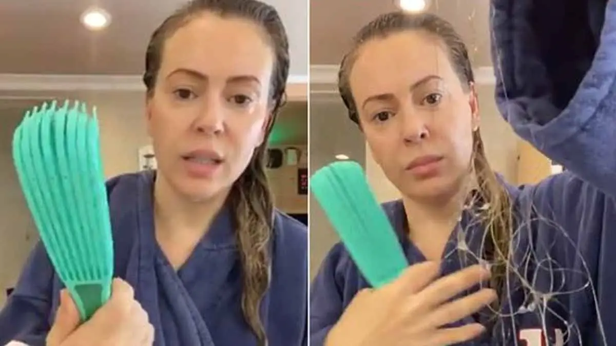 Se le cae cabello a Alyssa Milano tras sufrir Covid