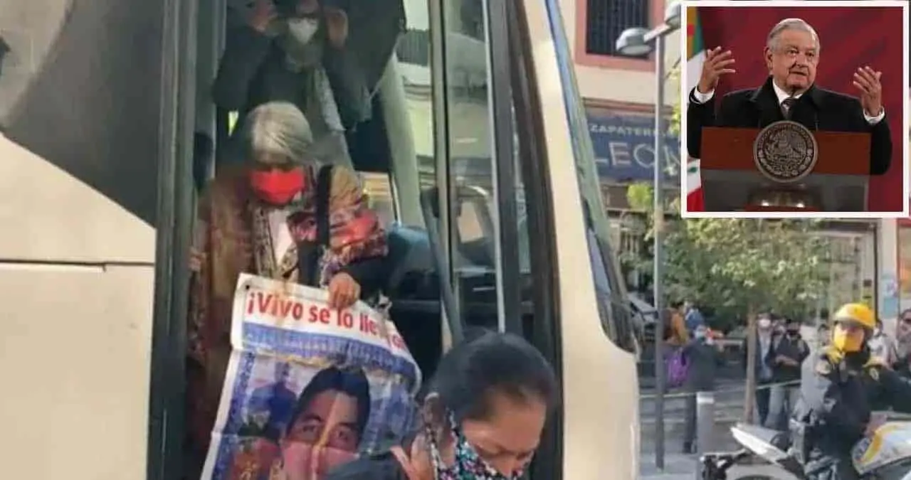 Se reúnen familiares de los 43 normalistas con AMLO