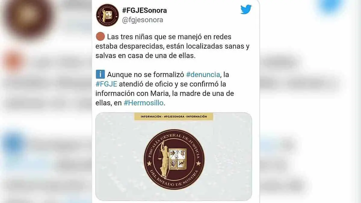 Menores desaparecidas en Hermosillo ya fueron localizadas