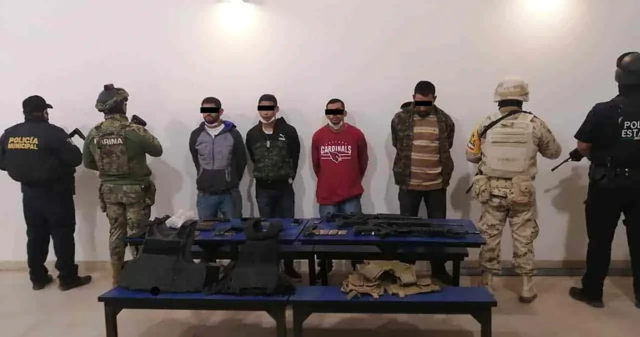 Detienen a cuatro sujetos con armas y drogas en el Valle del Yaqui