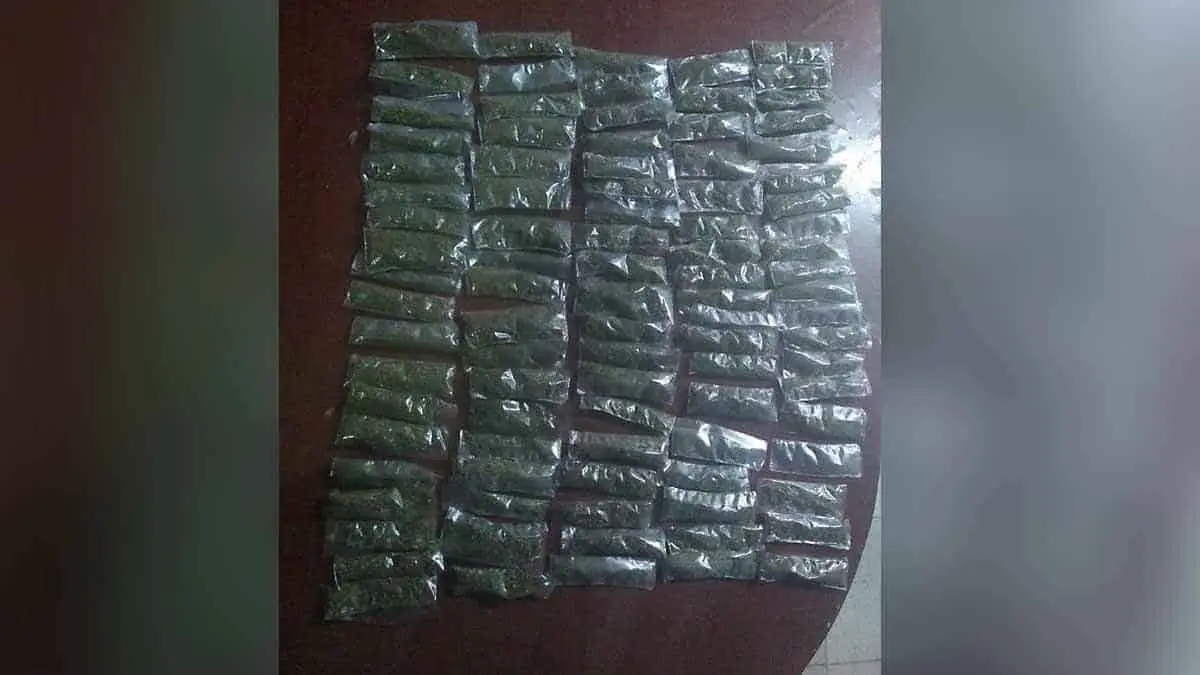 Encuentran 94 dosis de mariguana en una mochila