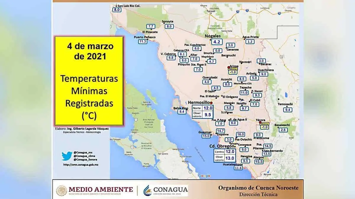 Heladas en la sierra por frente frío