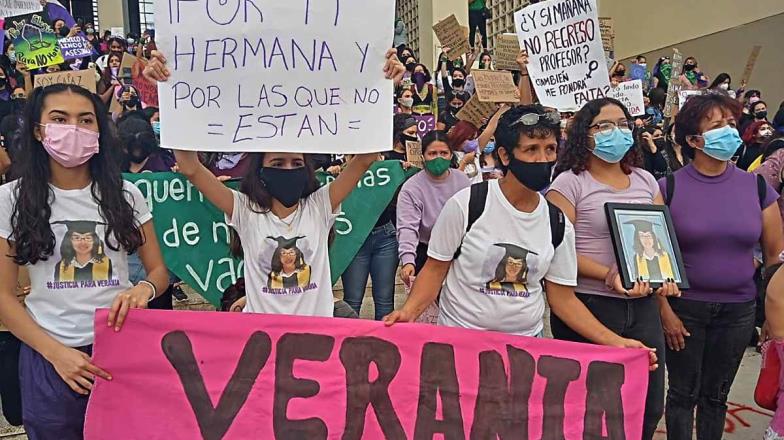 Feministas toman las calles de Cajeme durante en el Día de la Mujer