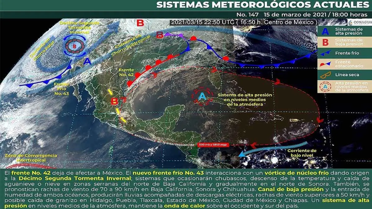 Llegarán a Sonora 2 frentes fríos