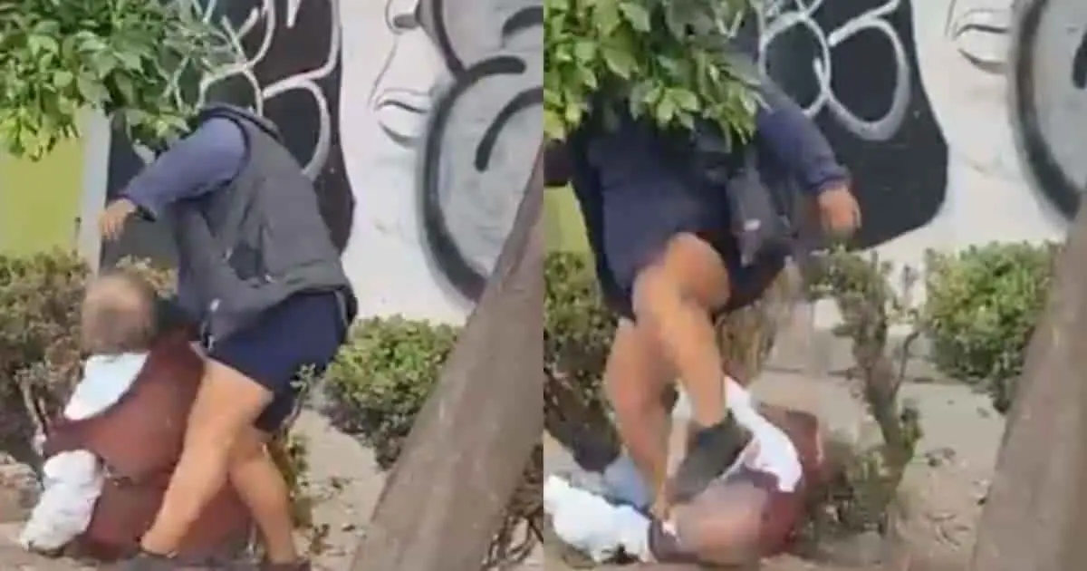 Video. Desalmada mujer golpea brutalmente a persona de la tercera edad