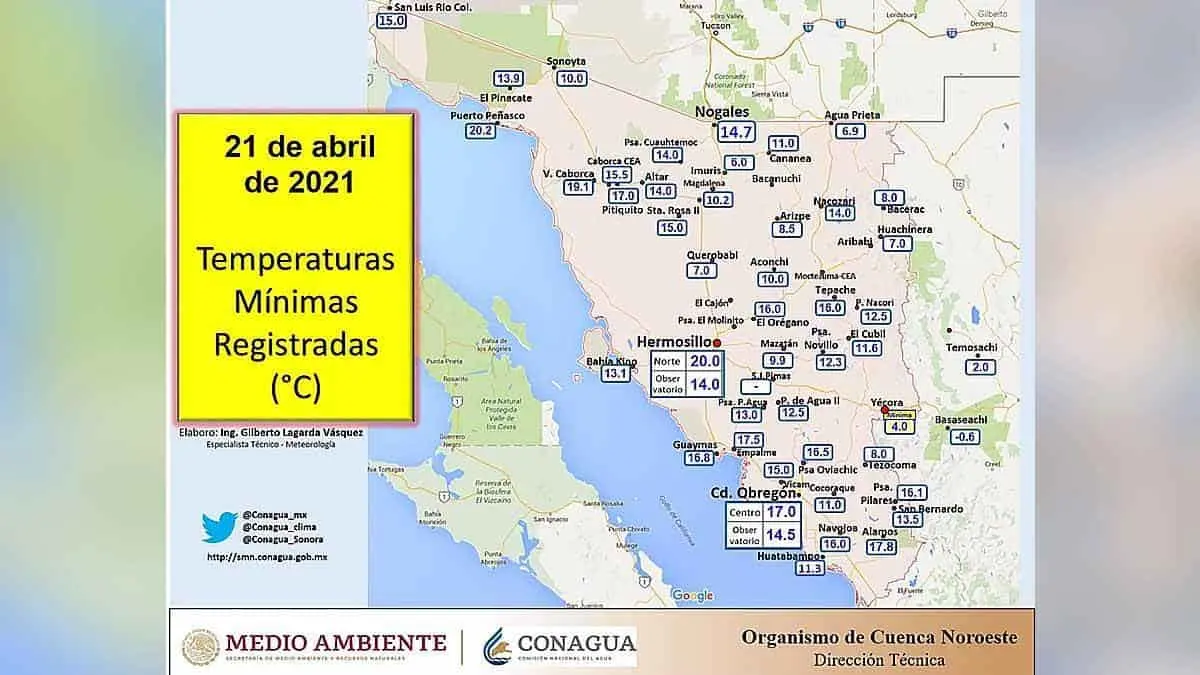 Ingresará frente frío 52 a Sonora y bajará la temperatura
