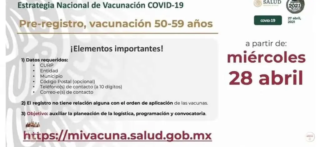Lista página para vacunación