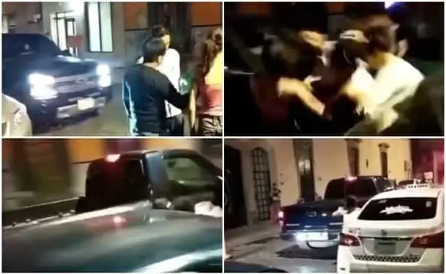 Video. Captan momento en que conductor embiste a un grupo de jóvenes