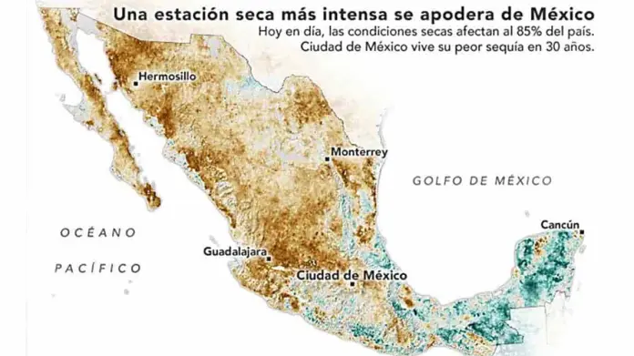 NASA alerta sobre la crítica sequía en México