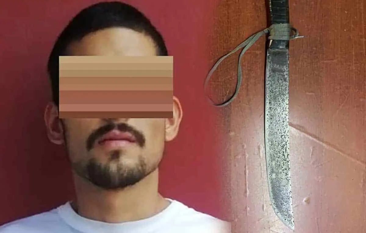Traía machete y amenazó a los policías para que no lo detuvieran