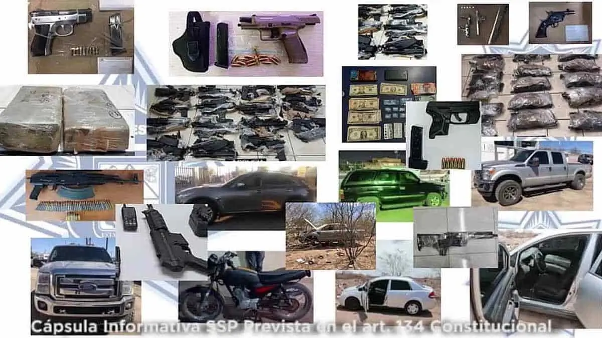 Sacan de las calles armas, vehículos, narcóticos y detienen a 59