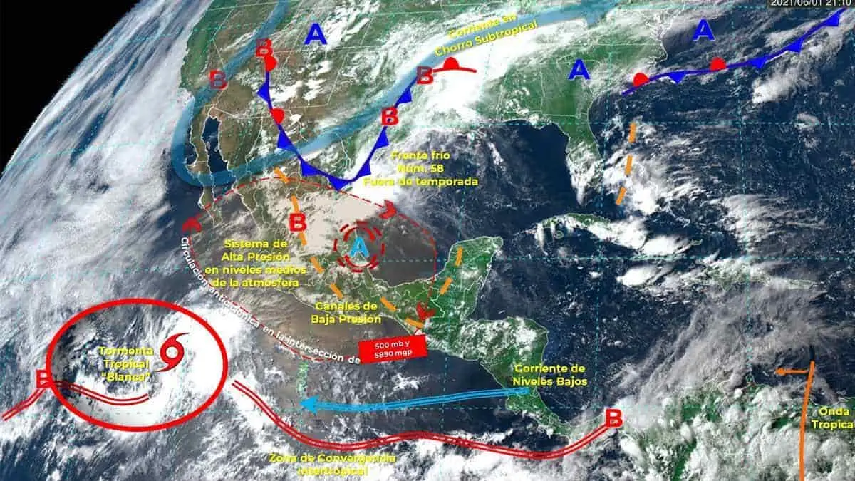 Esperan ciclón tropical "Blanca"
