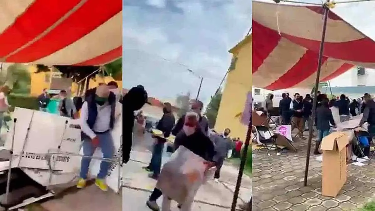 VIDEO: Roban boletas electorales en casillas de Metepec