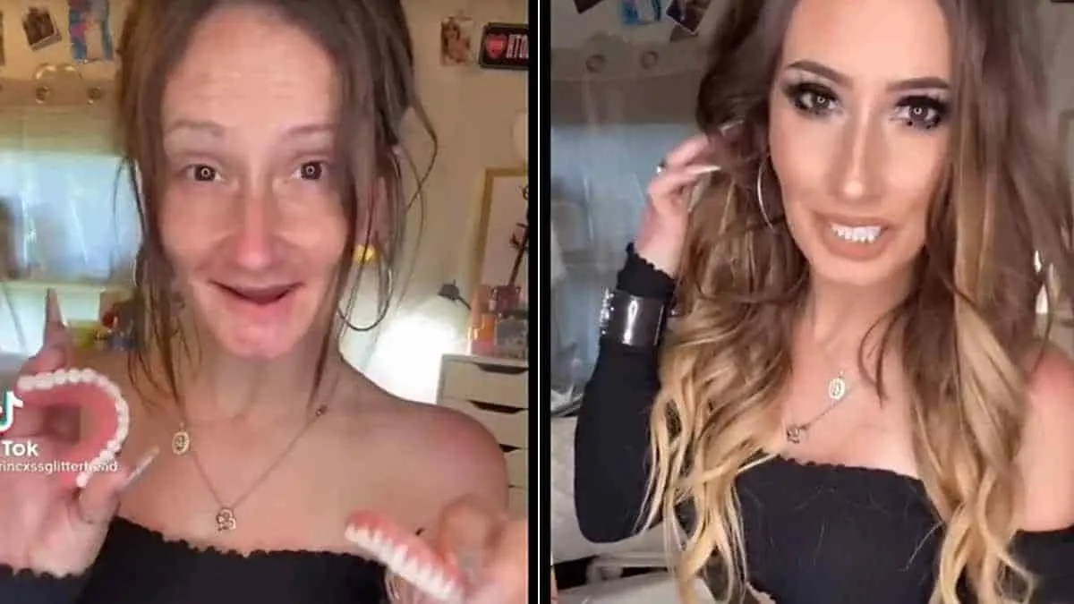 Critican a mujer por quitarse maquillaje y dientes en TikTok