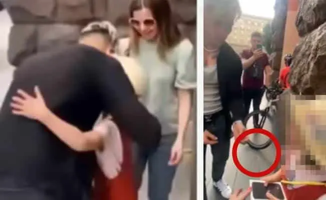 Video. Influencer regala iPhone a niña y se graba; luego se lo quita