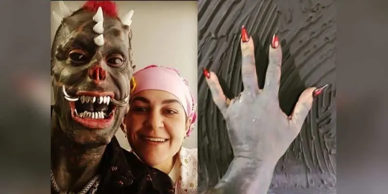 Video. ¡De terror! transforma su cuerpo para convertirse en "Lucifer"