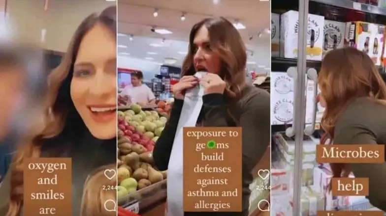 Mujer se filma lamiendo todo en un s&uacute;per, para tener mejor sistema inmune