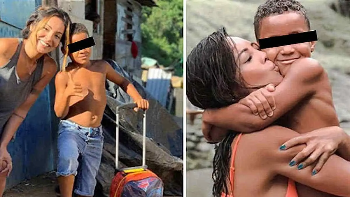 Modelo adopta a niño brasileño que vivía en la basura