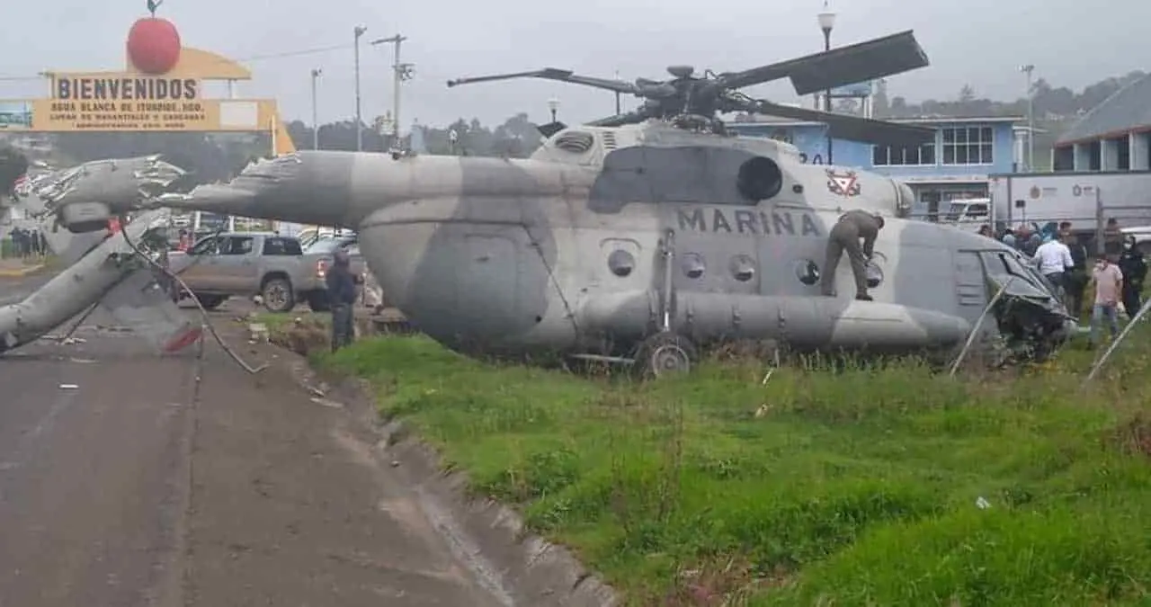Video. Cae helicóptero de la Marina en Hidalgo