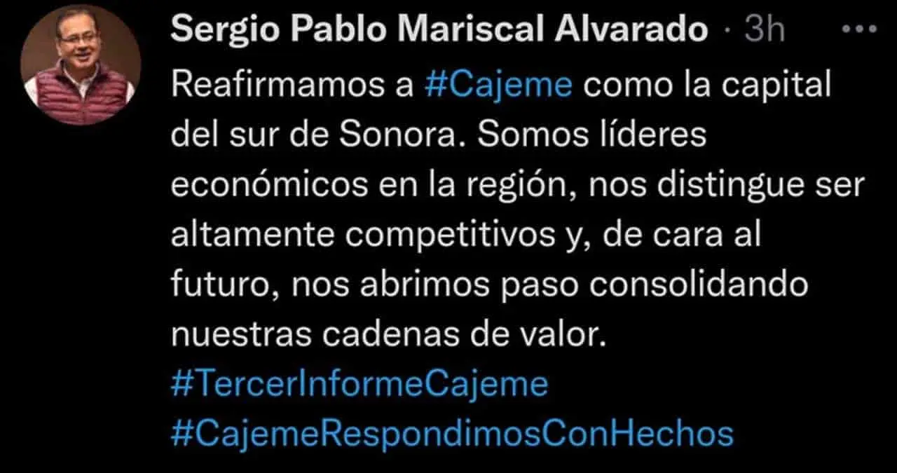 VIDEO. Califica Mariscal a Cajeme como la "Capital del sur de Sonora"