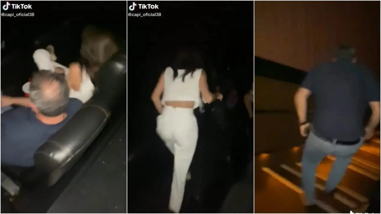 VIDEO.Cacha a su esposo con su amante en el cine; salen corriendo