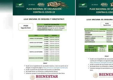 Fechas para segunda dosis de Pfizer 18-29 años