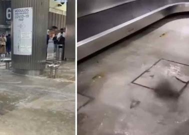 AICM se inunda por fuerte lluvias y provoca accidentes AICM se inunda por fuerte lluvias y provoca accidentes