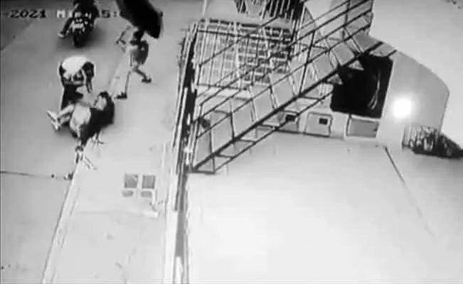 VIDEO.Niño agarra a sombrillazos a ladrón para defender a su mamá