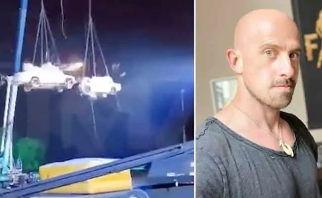 Falló el truco: ilusionista es aplastado por 2 autos y cae de 12m Falló el truco: ilusionista es aplastado por 2 autos y cae de 12m