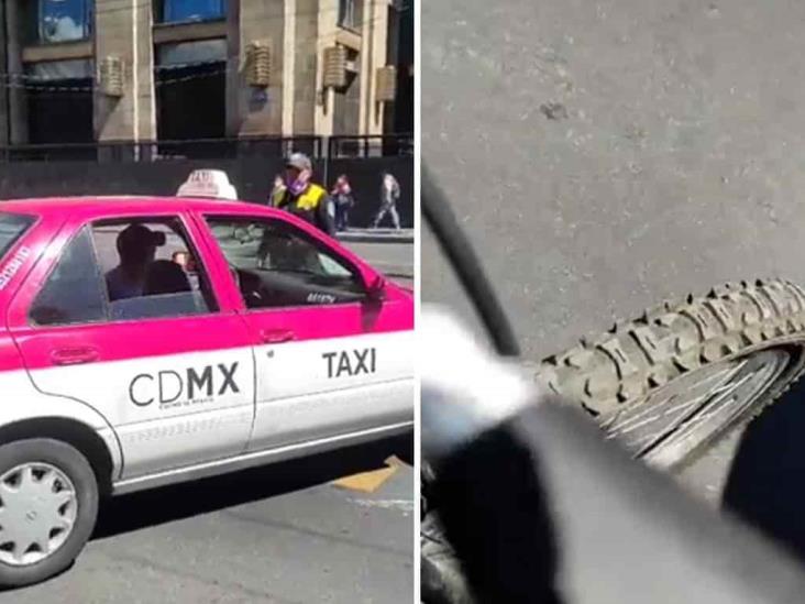 Video.- Taxista intenta atropellar a policía en la CDMX Video.- Taxista intenta atropellar a policía en la CDMX