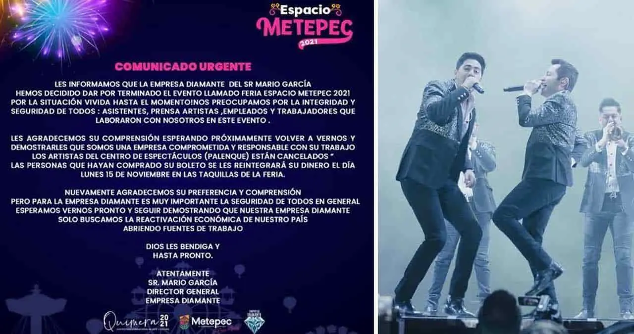 Se cancela Feria Espacio Metepec 2021 tras amenazas