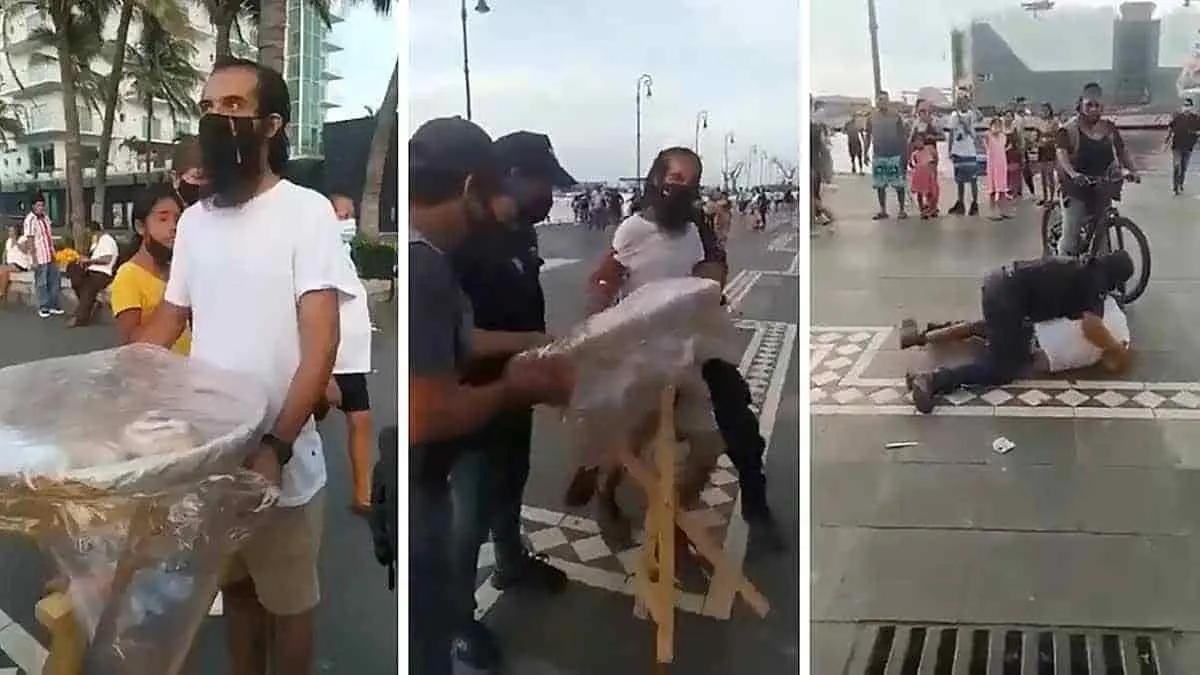 VIDEO: Policía y empleados de gobierno someten a débil visual