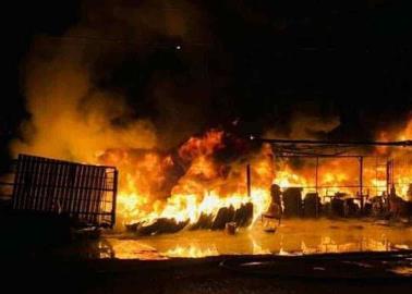 Se incendia llantera en la Internacional