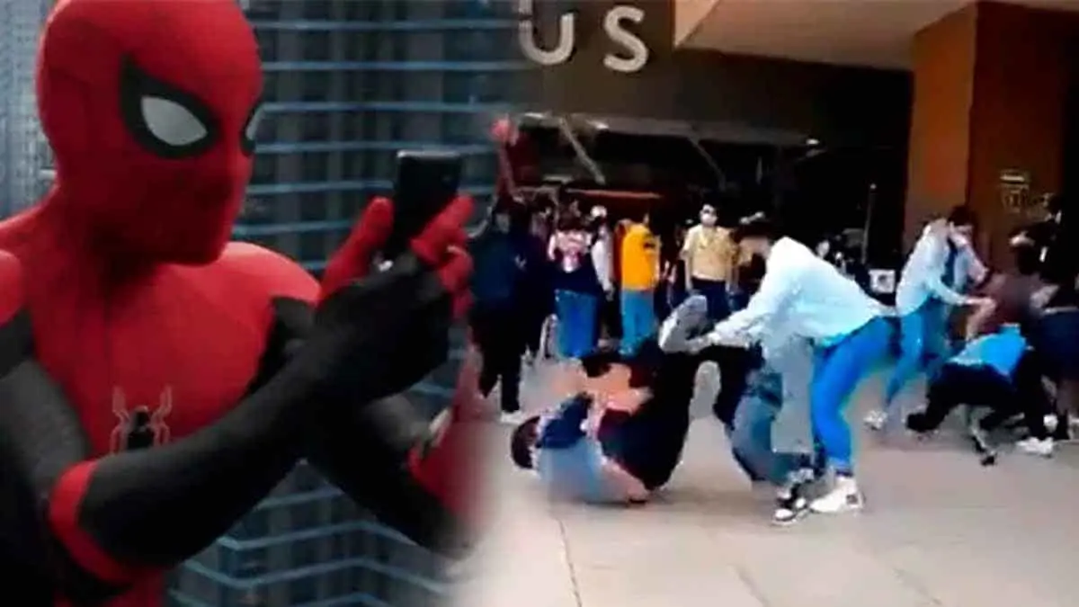 VIDEO: Se agarran a golpes en cine por boletos para Spiderman