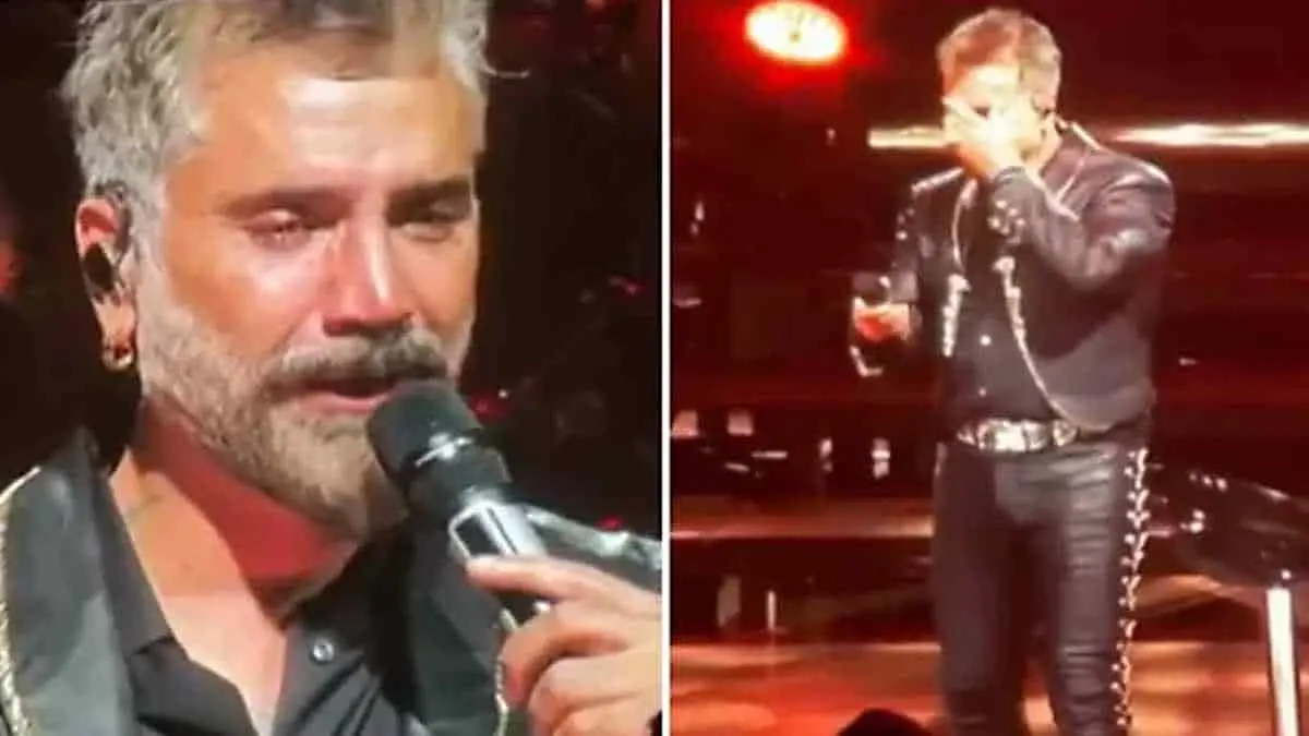 VIDEO: Alejandro Fernández llora en concierto por su padre