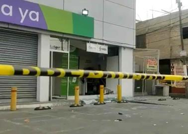 Video. Explotan cajero automático y se llevan todo el dinero