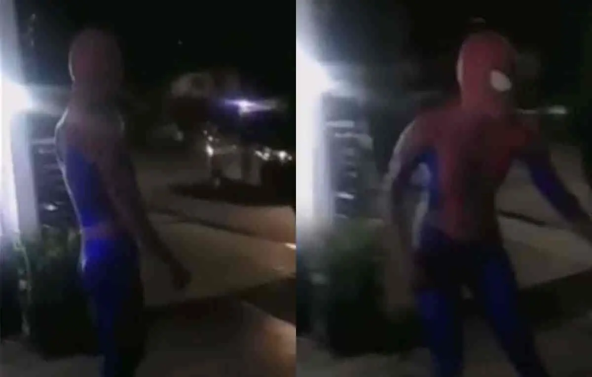 Hombre araña protege a niños durante balacera