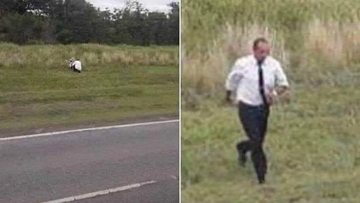 Baja a dejarle flores a su difunto amigo en sitio donde murió