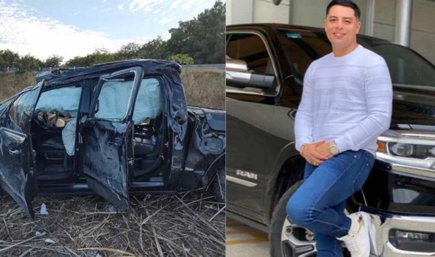 Eduin Caz sufre aparatoso accidente automovilístico en Culiacán