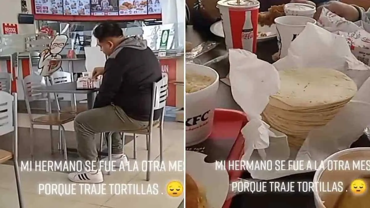 Se avergüenza de su familia por comer pollo KFC con tortillas