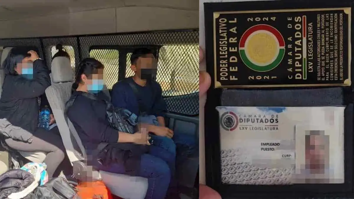 Detienen a presunto funcionario público transportando migrantes