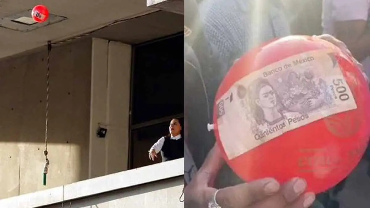 VIDEO. Alcaldesa lanza pelotas con billetes de 500 en mitin