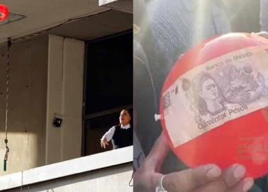 VIDEO. Alcaldesa lanza pelotas con billetes de 500 en mitin