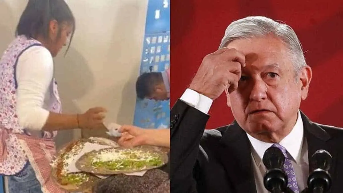 Doña vende tlayudas en el AIFA y AMLO la defiende