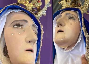 Destrozan rostro de Virgen de los Dolores