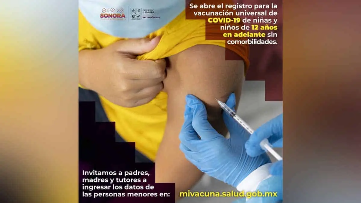 Se abre preregistro de vacunación covid para niños de 12 años
